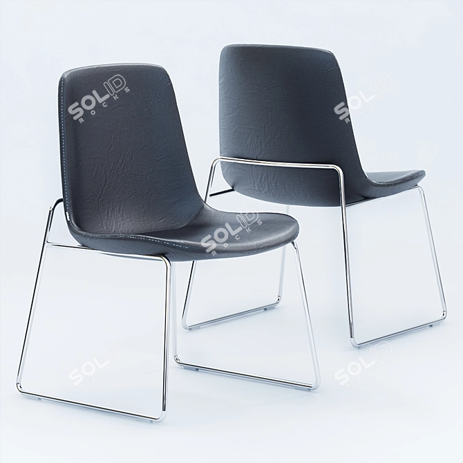 Poliform Ventura Flute: Stylish Tables and Chairs 3D model image 2