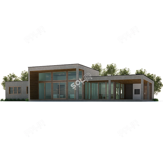 Sleek Modern Architecture - 3D Building Design 3D model image 1