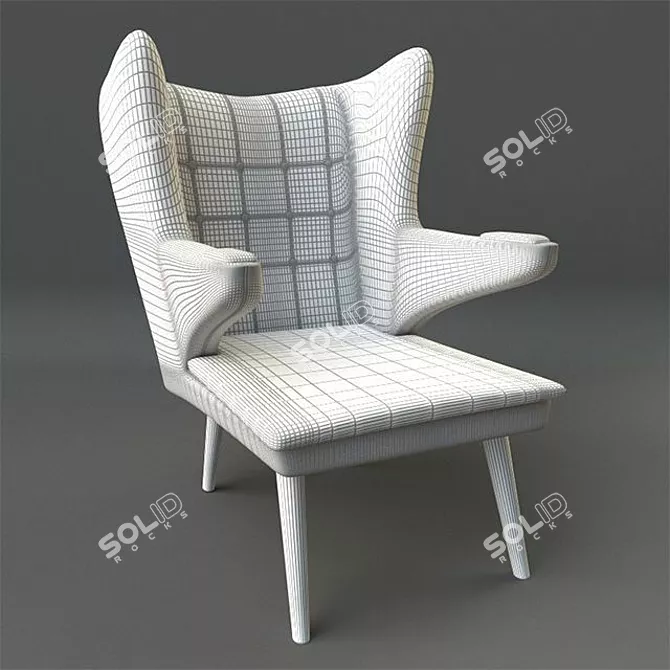 Bear Hug Velvet Chair 3D model image 2