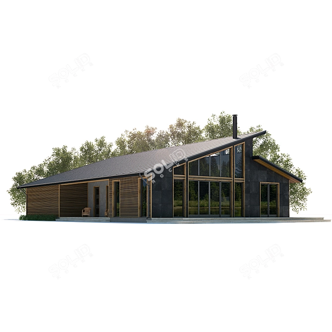 Modern 3D Building with Textures 3D model image 1