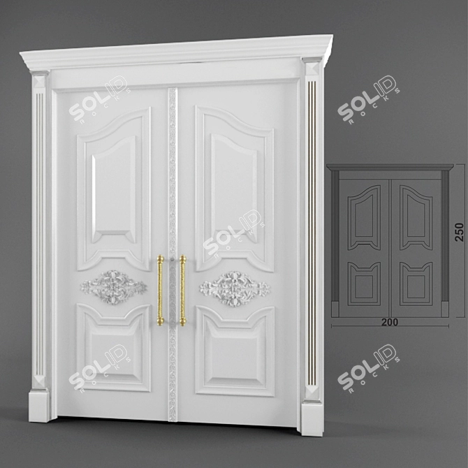 Title: Timeless Elegance: PRO Classic Door 3D model image 1