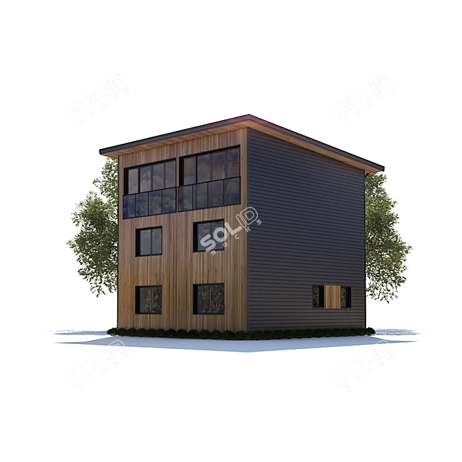 Sleek 3D Modern Building 3D model image 3