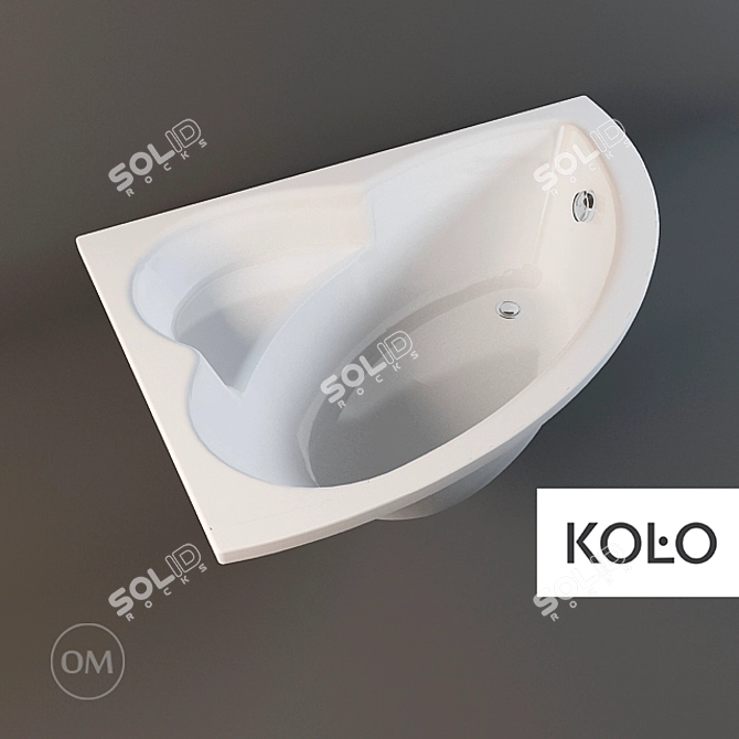 Luxury KOLO Bath: 150x100cm 3D model image 1