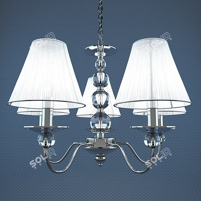 Modern Chrome Chandelier 9330-5P 3D model image 1