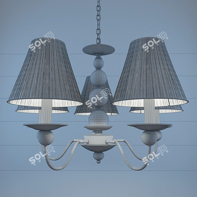 Modern Chrome Chandelier 9330-5P 3D model image 2