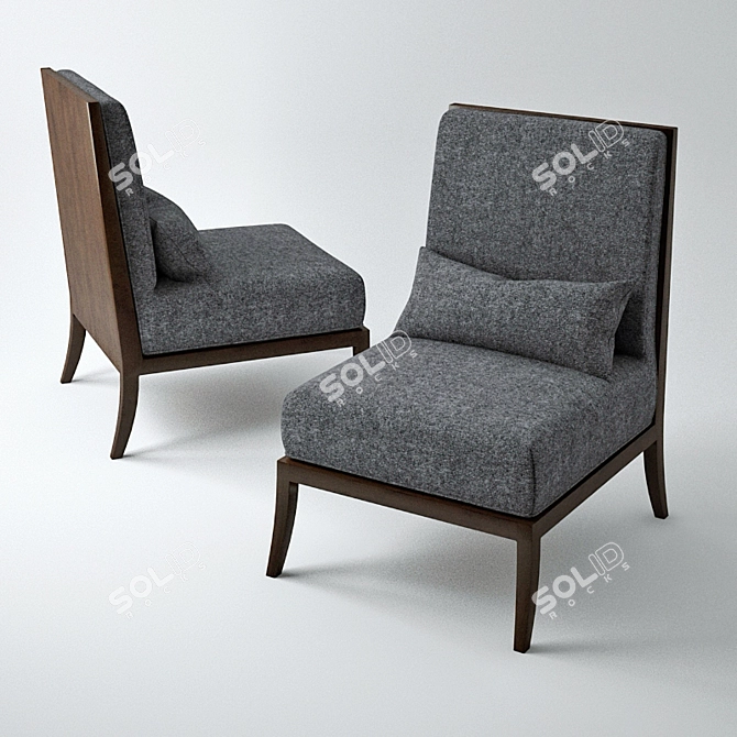 Modern Armless Accent Chair: Bernhardt Holden 3D model image 1