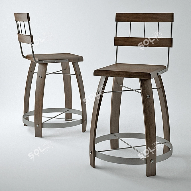 Barrel Stool: From Wine to Fine 3D model image 1