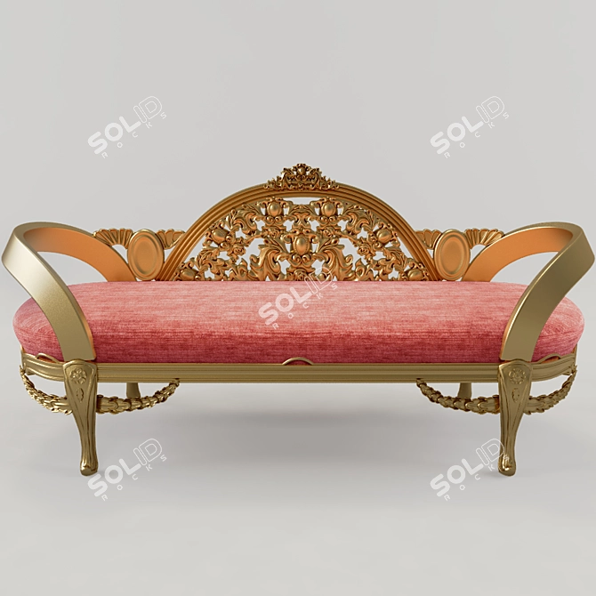 Elegant Lounge Sofa 3D model image 1