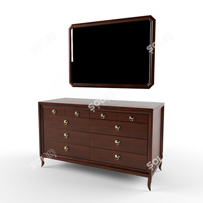 Elegant Vanity Set 3D model image 1