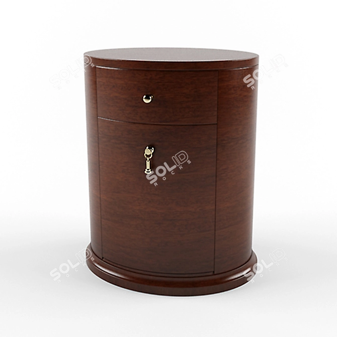 Round Bedside Table: Modern Design, Easy Assembly 3D model image 1