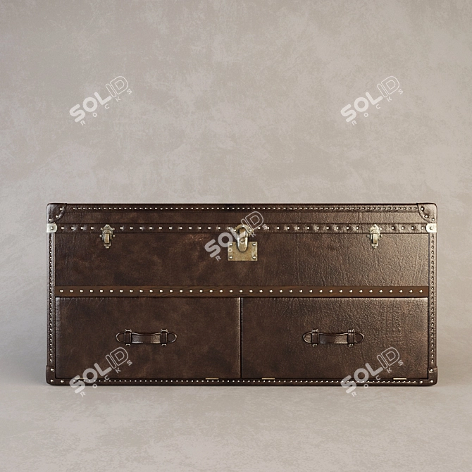 Mayfair Steamer Trunk Media Cabinet 3D model image 1