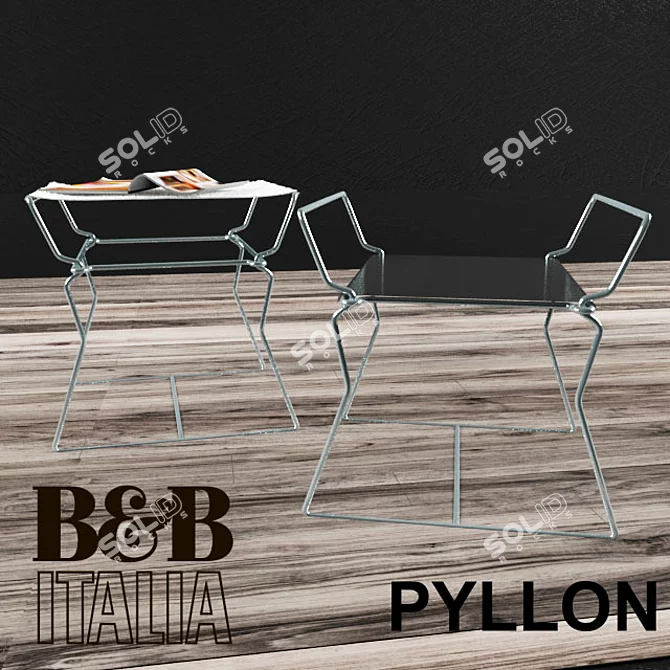 Modern Italian Design: Table B&B PYLLON 3D model image 1