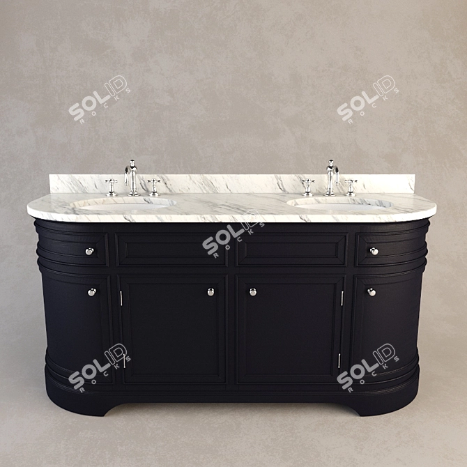 Odeon Double Vanity Sink 3D model image 1