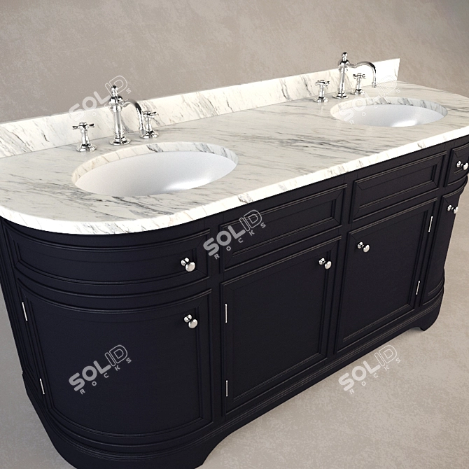 Odeon Double Vanity Sink 3D model image 2