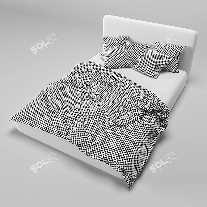 Modern Minimalist Bedroom Set 3D model image 2