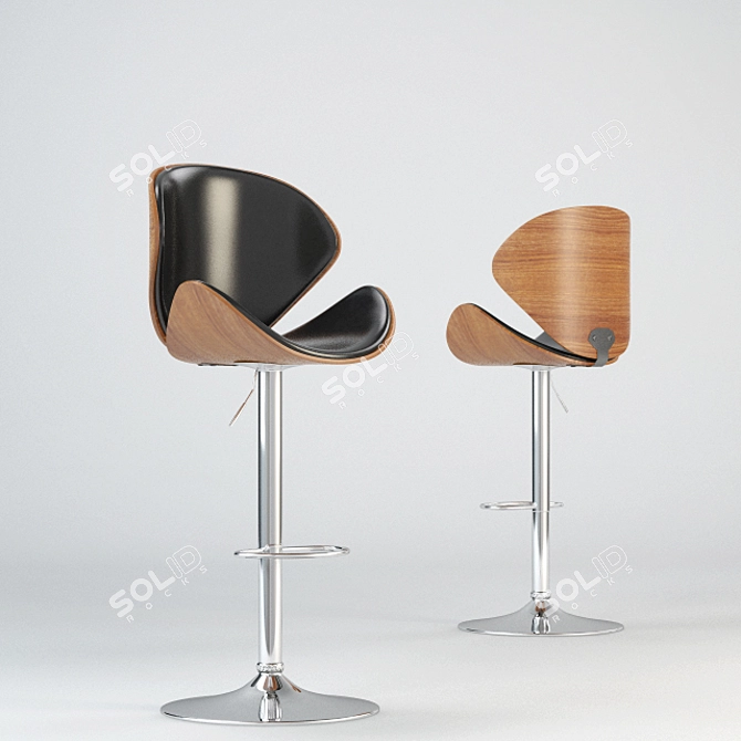 Modern Bar Stool: Sleek and Stylish 3D model image 1