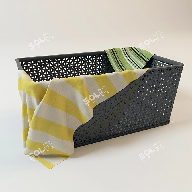 Versatile Laundry Basket: Space-saving & Stylish 3D model image 1