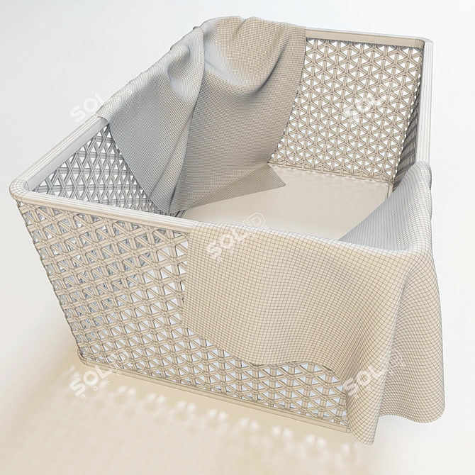 Versatile Laundry Basket: Space-saving & Stylish 3D model image 2