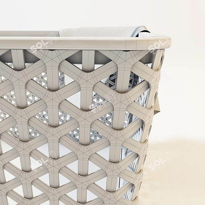 Versatile Laundry Basket: Space-saving & Stylish 3D model image 3