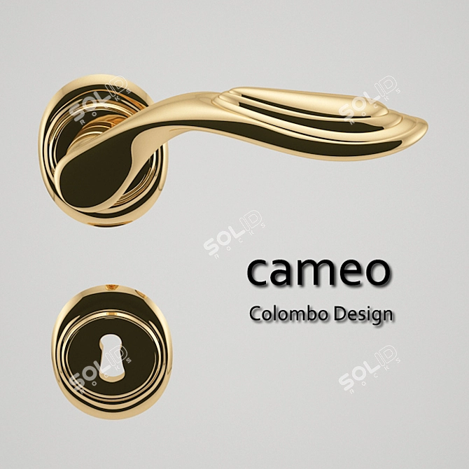 Elegant Colombo Design Cameo Door Handle 3D model image 1