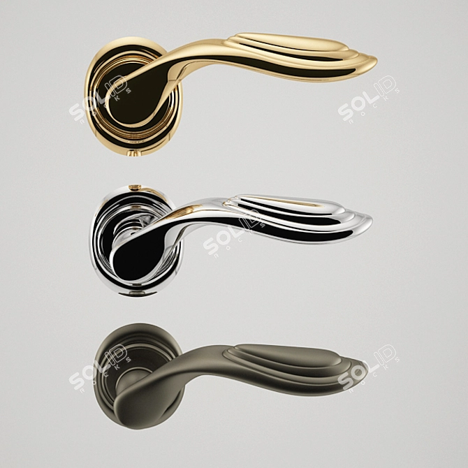 Elegant Colombo Design Cameo Door Handle 3D model image 2