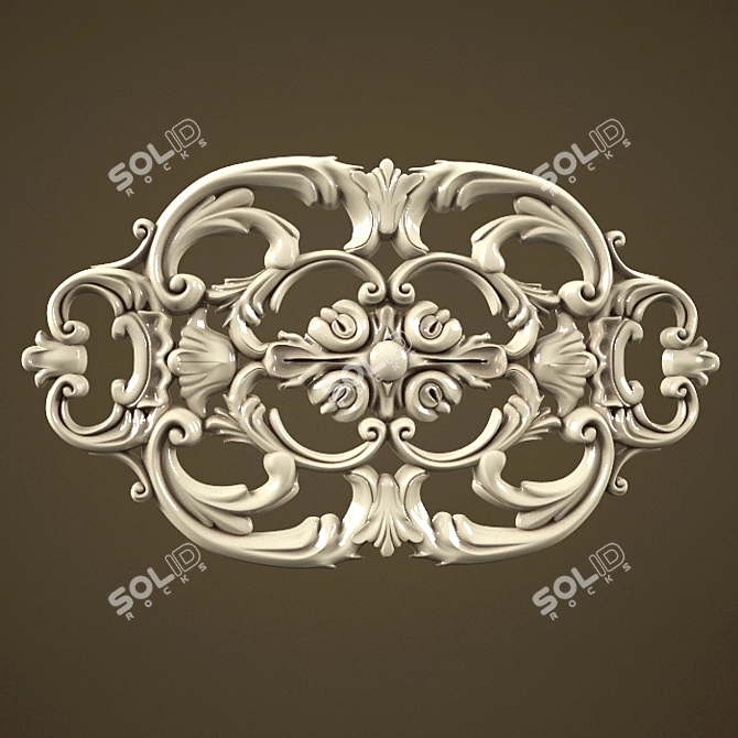 Elegant Stucco Ornament 3D model image 1