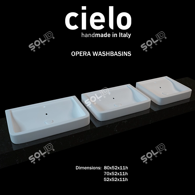 Sleek Cielo Opera Washbasins - Stylish Elegance for Your Bathroom 3D model image 1