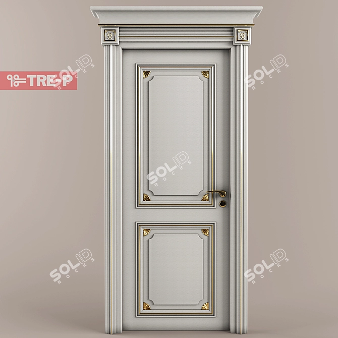 Elegant Casta Diva Wooden Door 3D model image 1