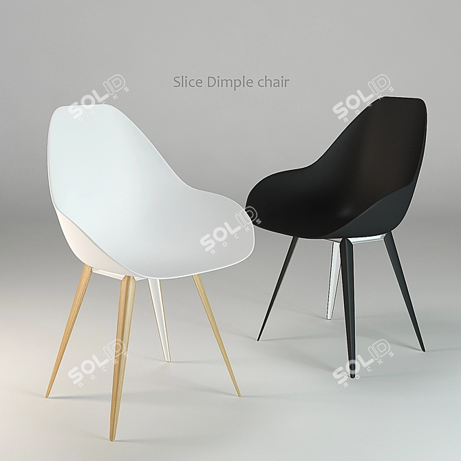 Sleek Dimple Slice Chair 3D model image 1