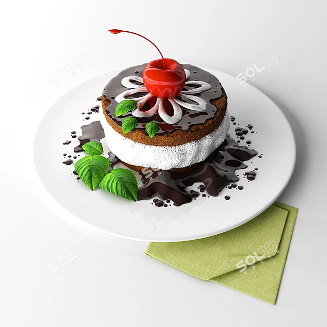 Delicious Textured Pies 3D model image 1