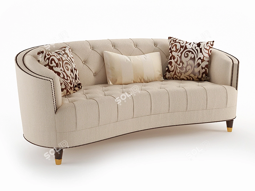 Elegant Metal Accent Sofa 3D model image 1