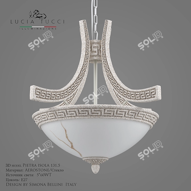 Elegant Pietra Isola Chandelier 3D model image 1