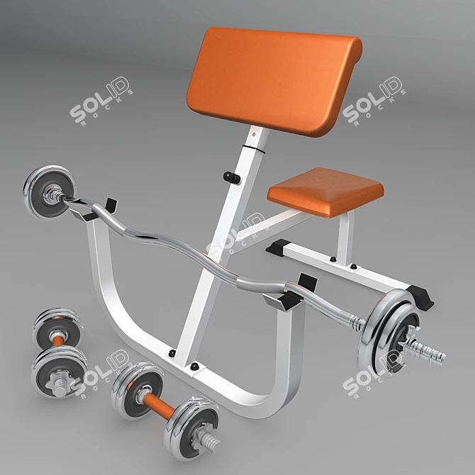 Scotta Biceps Bench 3D model image 1