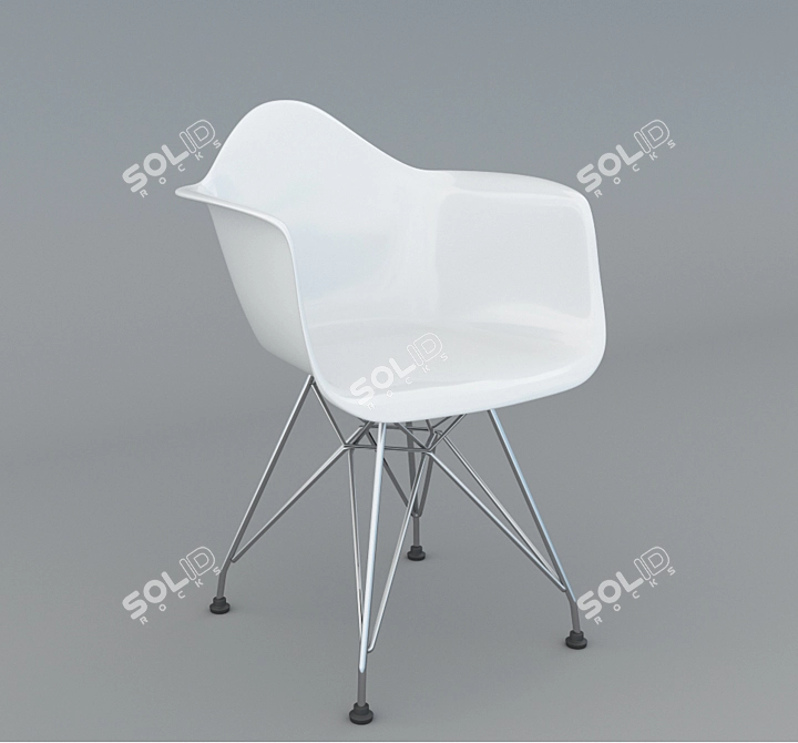 Sleek Fibreglass Chair 3D model image 1