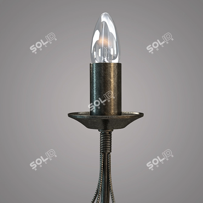 Antique Bronze Technolux 206: 10-Lamp Forged Chandelier 3D model image 2