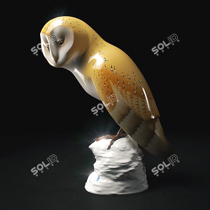 Nymphenburg-inspired Owl Figurine 3D model image 1