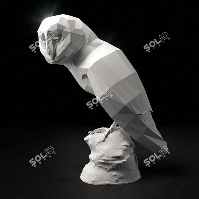 Nymphenburg-inspired Owl Figurine 3D model image 3