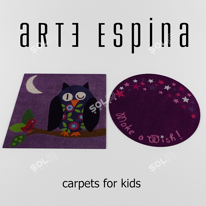 Adorable Kids' Rugs: Arte-Espina Collection 3D model image 1