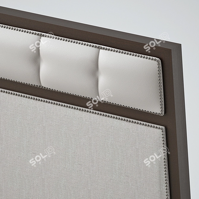 Lancaster King Bed: Elegant Combination of Fabric and Leather 3D model image 2