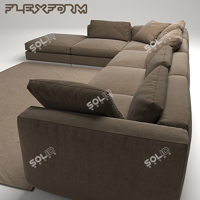 Elegant Flexform Sofa: Beauty & Comfort 3D model image 1
