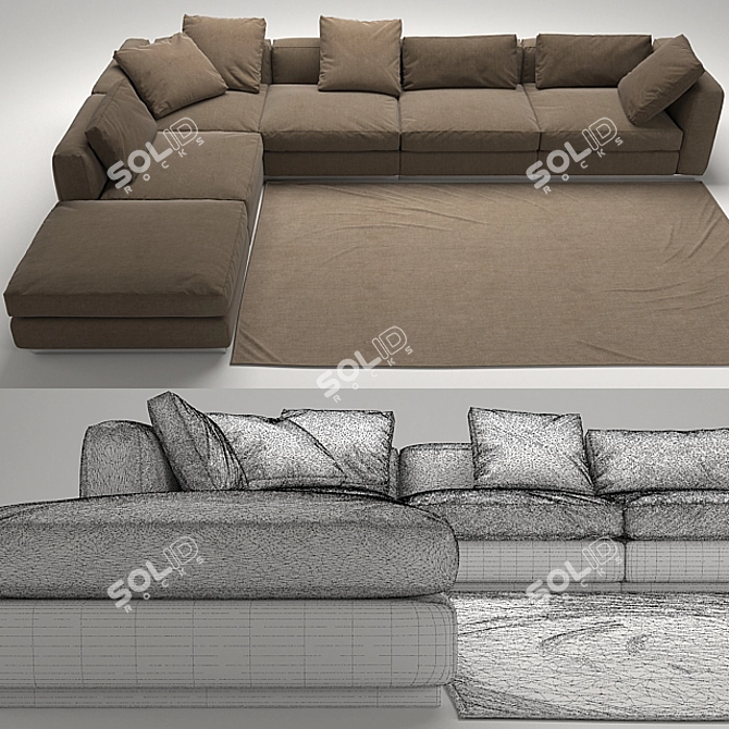 Elegant Flexform Sofa: Beauty & Comfort 3D model image 3