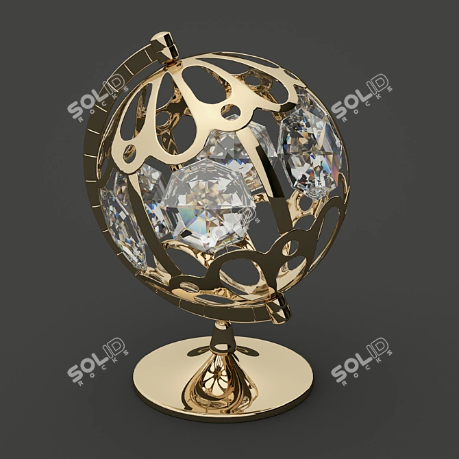 Globe Charm Pendant: Exquisite Golden Globes 3D model image 1