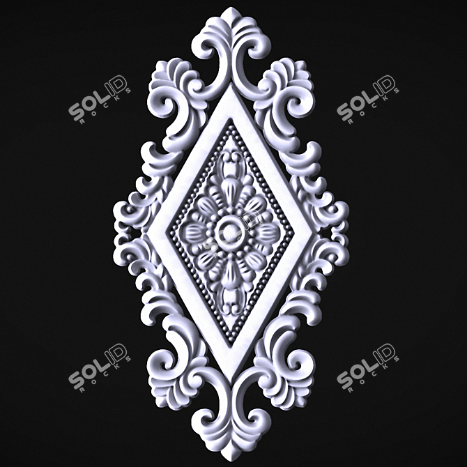 Elegant Decorative Molding 3D model image 1