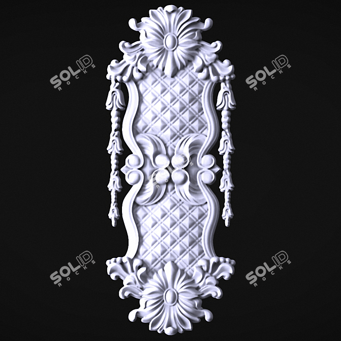 Elegant Embossed Decor 3D model image 1