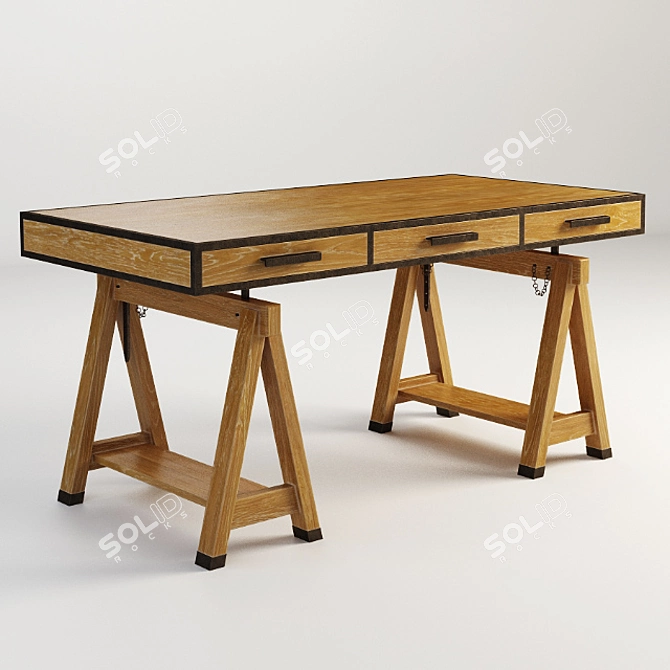 Spring Street Adjustable Desk - MN2011 3D model image 1