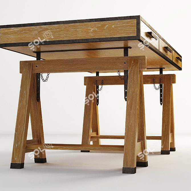 Spring Street Adjustable Desk - MN2011 3D model image 2