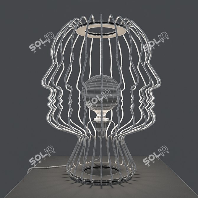 Blesslight Table Lamp Head - Red Metal 3D model image 2