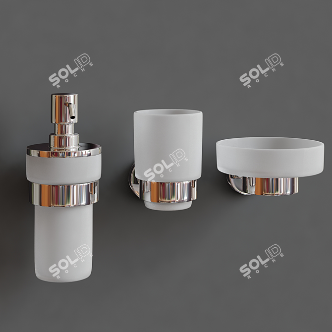 Modern Bathroom Accessories Set 3D model image 2