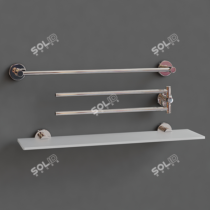 Modern Bathroom Accessories Set 3D model image 3