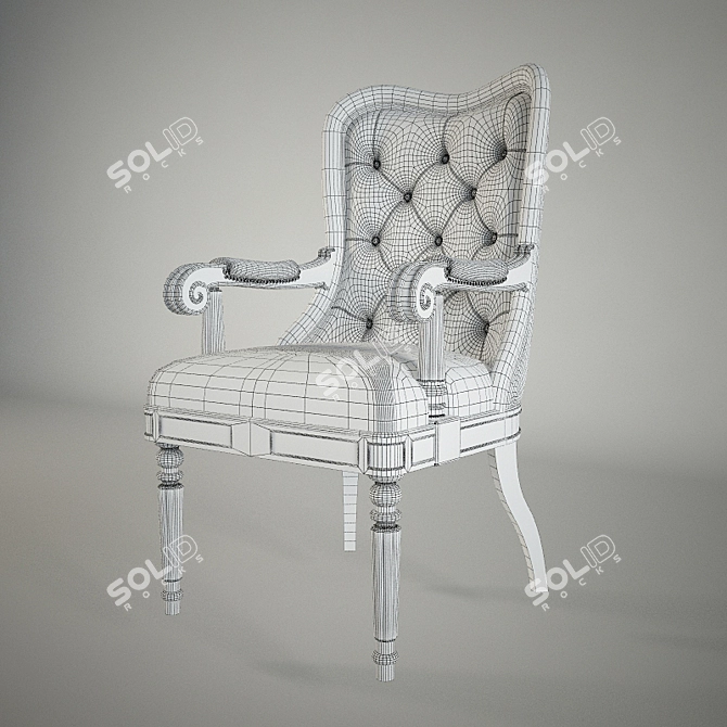Hickory White Armchair: Elegant Comfort 3D model image 2